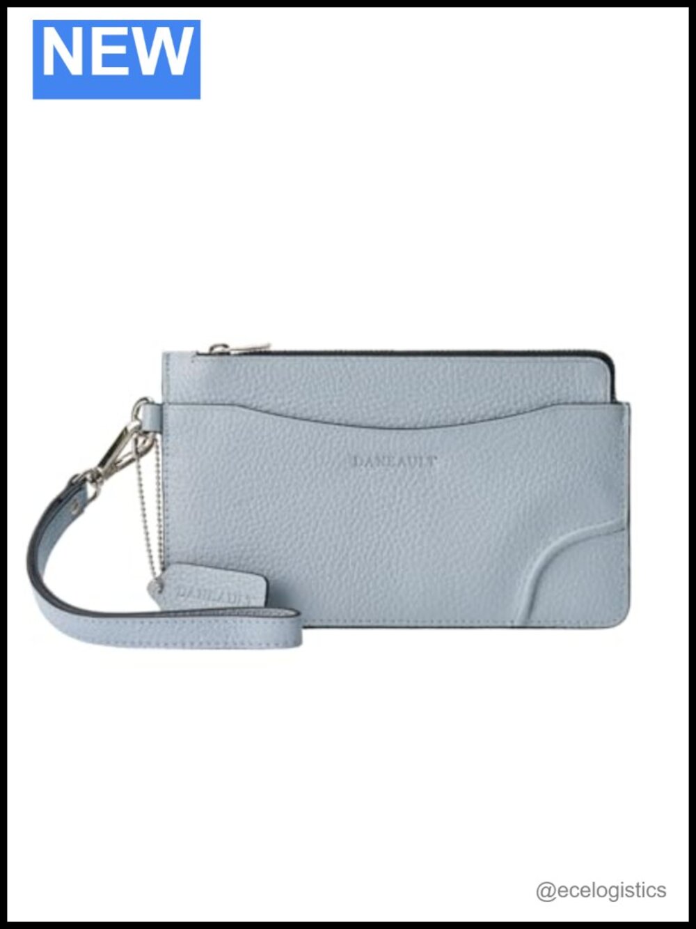Women's Pebbled Leather Wristlet Wallet with Detachable Wrist Strap